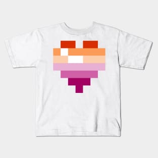 Pixel Heart - Lesbian Pride Kids T-Shirt